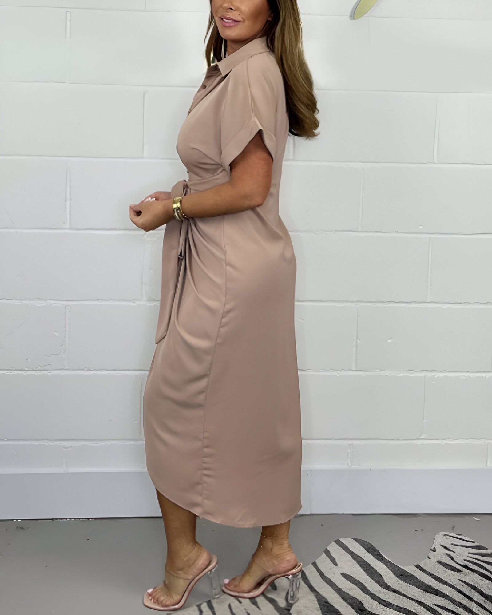 Amanda™ | Elegant veckad klänning