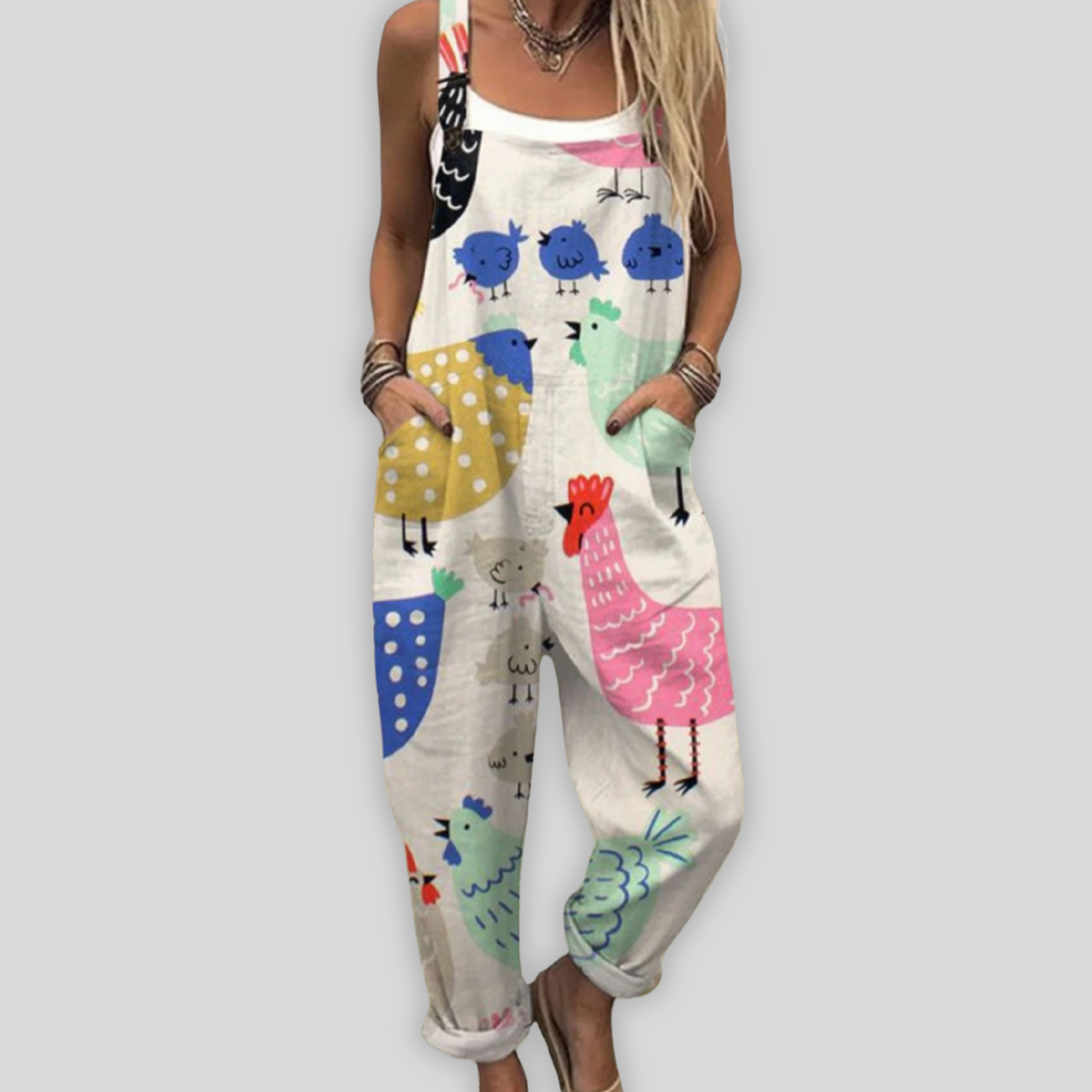 Zazalou™ - Chic jumpsuit med höns