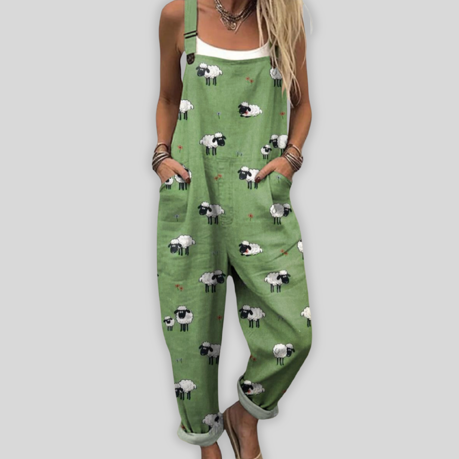 Zazalou™ - Chic jumpsuit – fårtryck