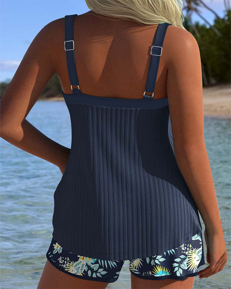 Tankini Randig - Elegant tvådelad strandshorts för en perfekt sommarstil