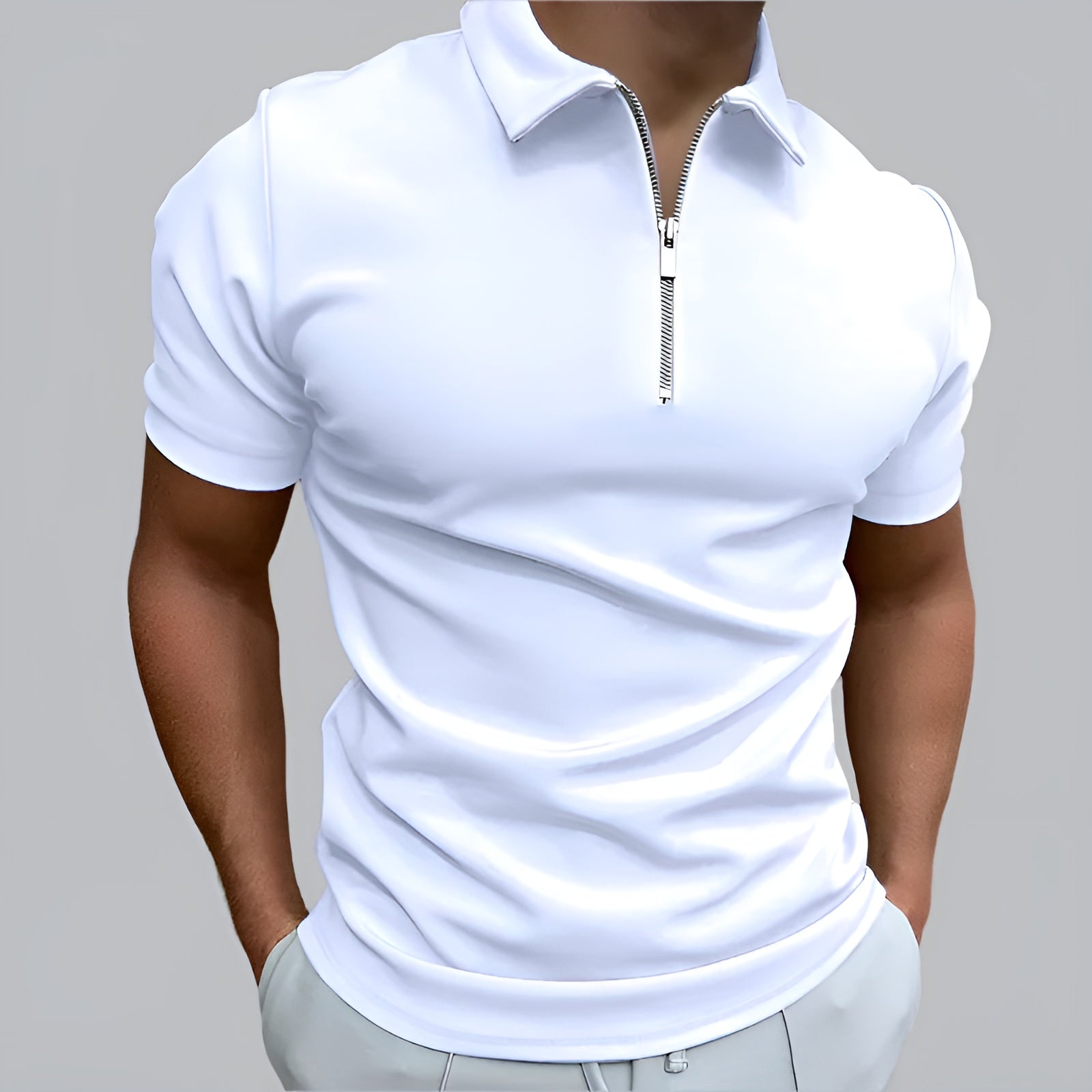 Jonathan™ | Klassisk pikétröja med dragkedja