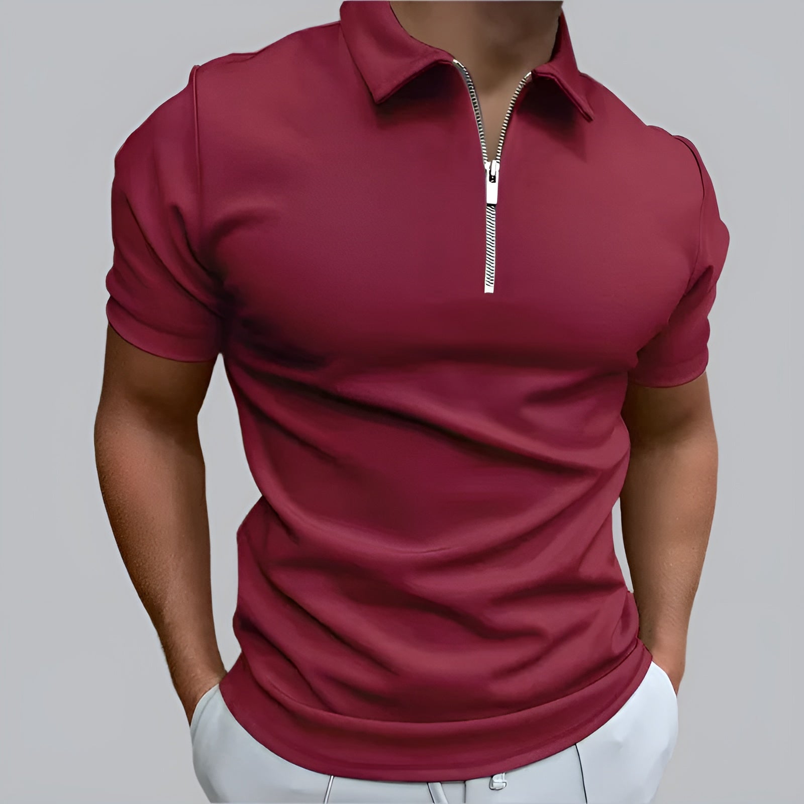 Jonathan™ | Klassisk pikétröja med dragkedja