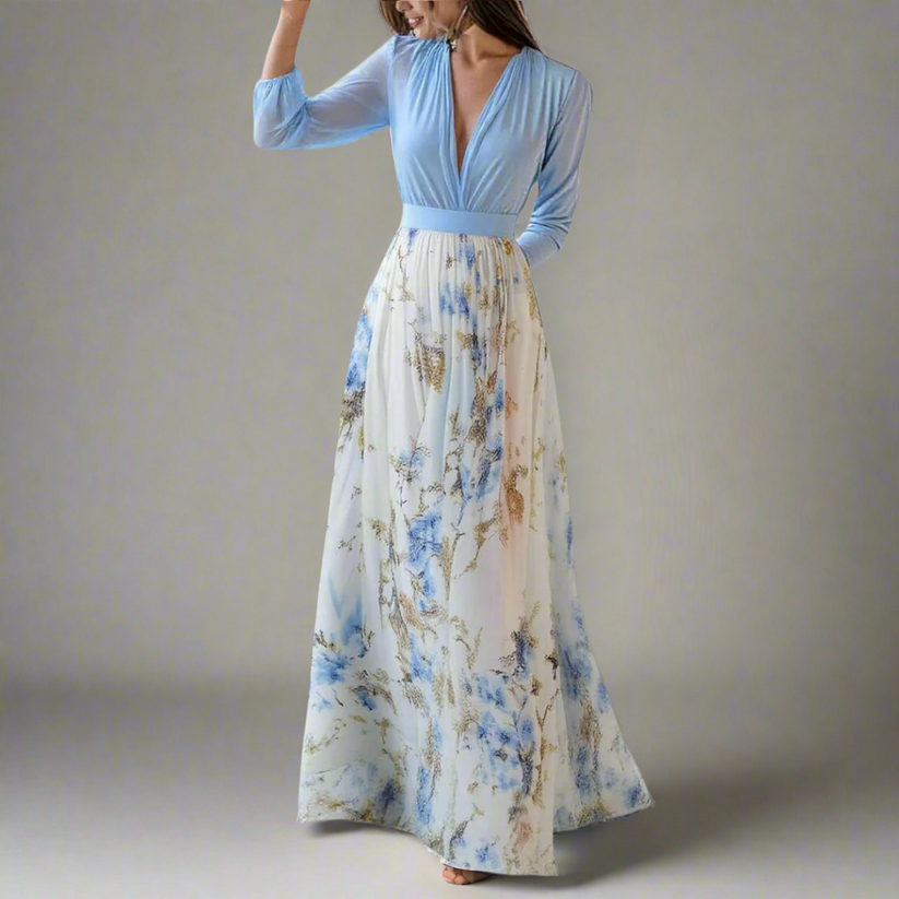 Tess | Långklänning med blommigt tryck