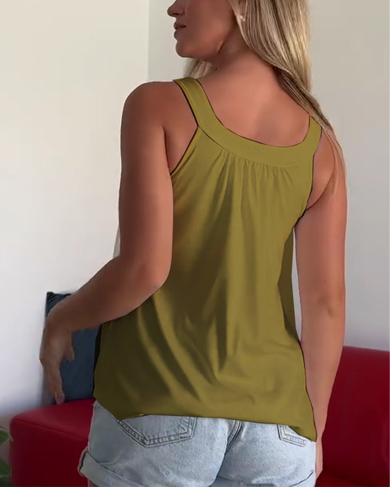 Tank Top Axelbandslös Plisserad Enfärgad
