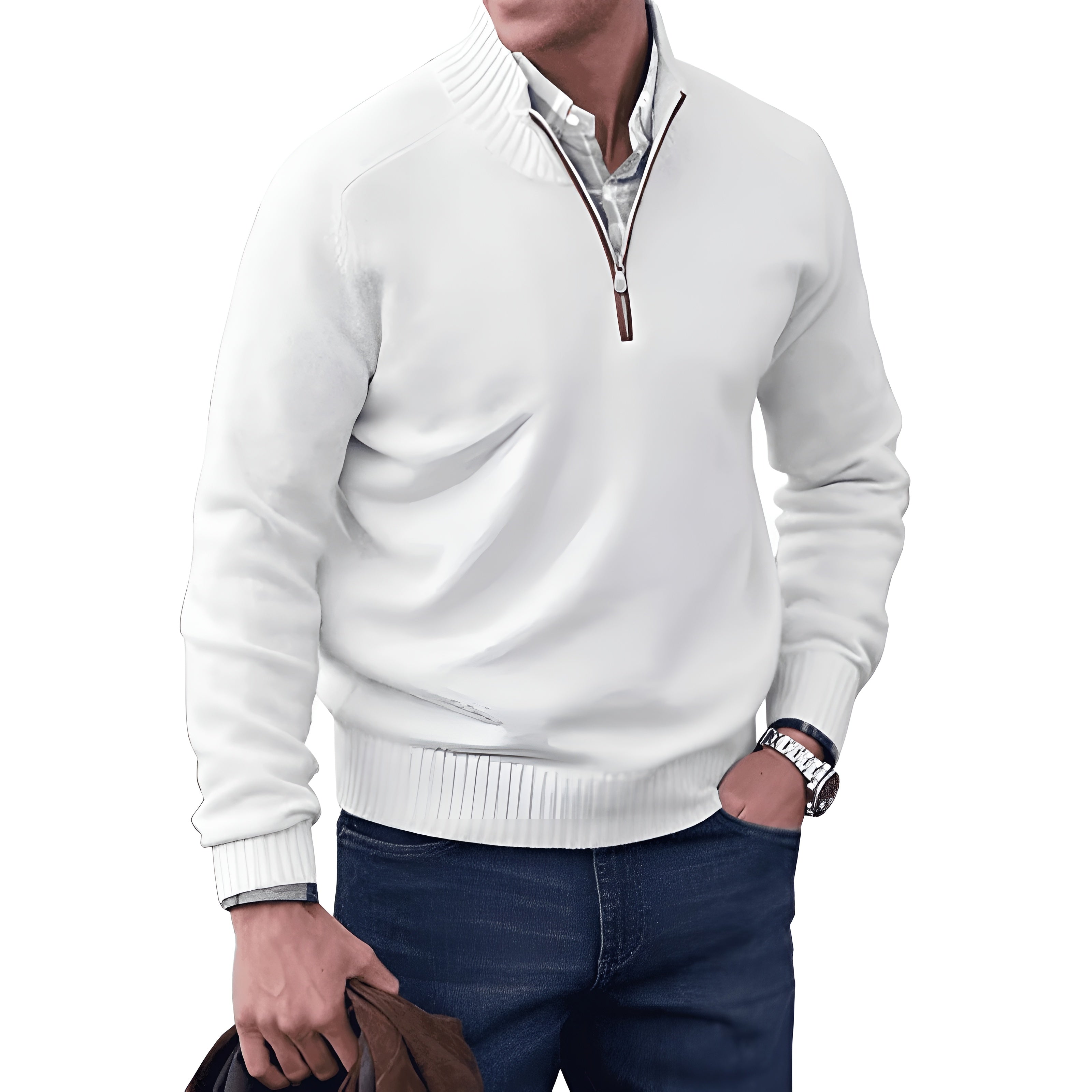 Karl™ | Elegant kashmirtröja med dragkedja